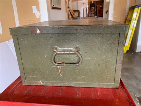 vintage metal box|vintage metal storage box.